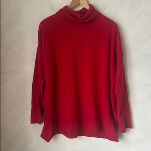 BELLINA Cashmere & Merino Wool Blend Turtleneck Sweater Winter red